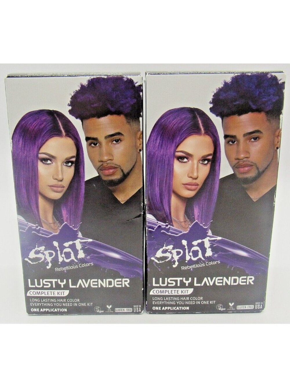 LOT OF 2 Splat Rebellious Colors Complete Hair Kit Lusty Lavender, 1 Application